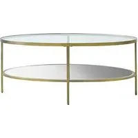 Hobson Oval Coffee Table - Clear Glass, Champagne