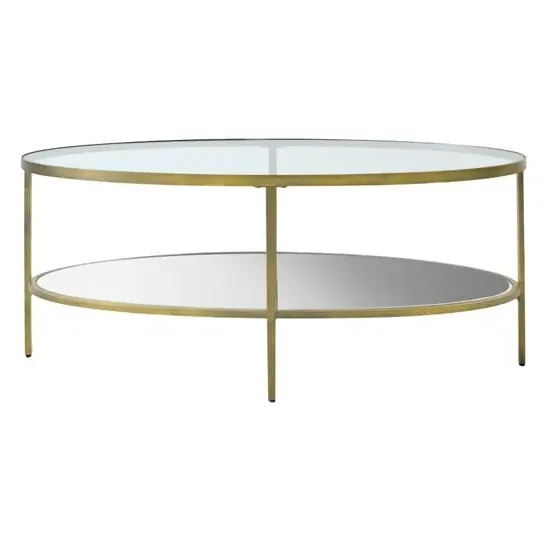 Hobson Oval Coffee Table - Clear Glass, Champagne