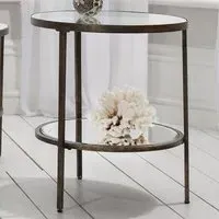 Hobson Round Side Table - Clear Glass, Bronze