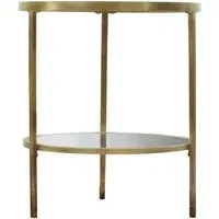 Hobson Round Side Table - Clear Glass, Champagne