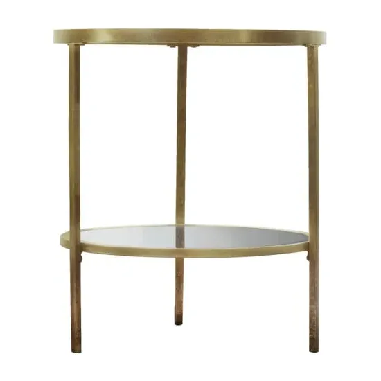 Hobson Round Side Table - Clear Glass, Champagne