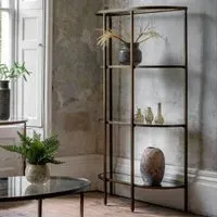 Hobson Shelving Unit - Clear Glass, Bronze