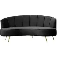 Hockley 3-Seater Sofa - Black, Velvet