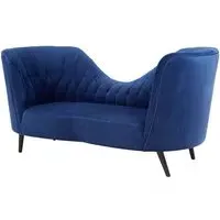 Hoggar Velvet Lounge Chaise Chair - Midnight Blue