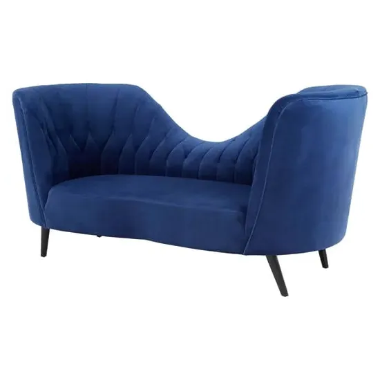 Hoggar Velvet Lounge Chaise Chair - Midnight Blue