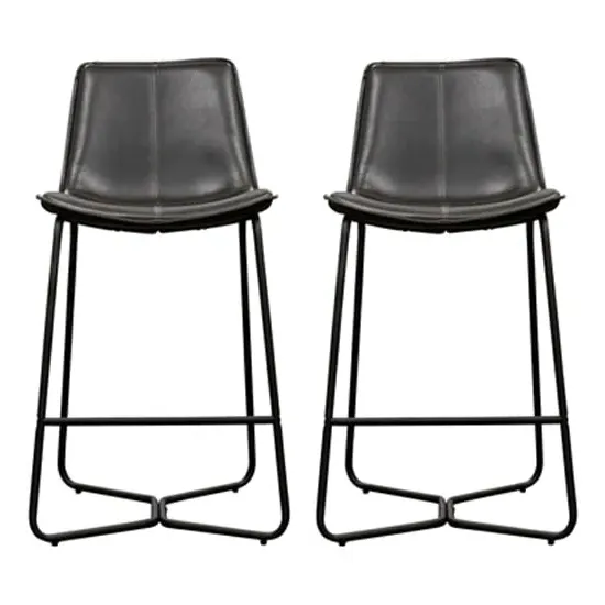 Holland Bar Chairs - Charcoal, Leather image