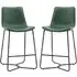 Holland Bar Chairs - Green, Leather
