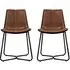 Holland Dining Chairs with Black Frame - Brown, PU Leather