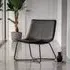Holland Lounge Chair with Metal Frame - Charcoal, Leather
