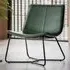 Holland Lounge Chair with Metal Frame - Green, Leather