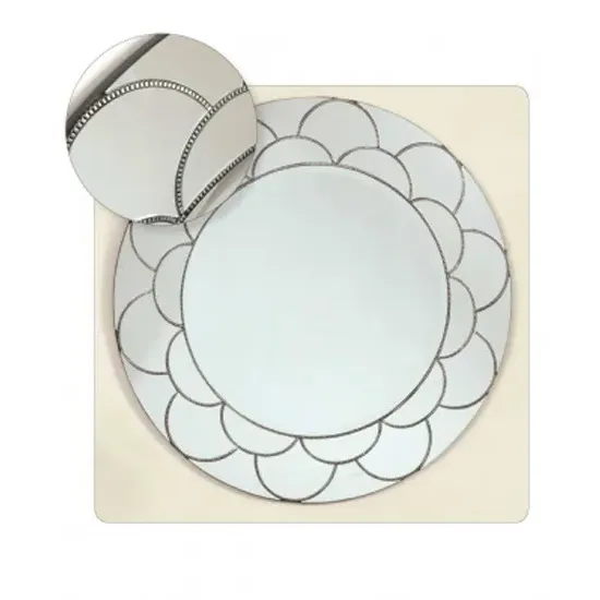 Hollywood Zig Zag Circle Wall Mirror - 90cm image