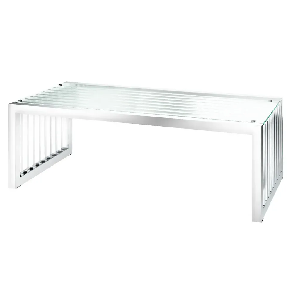 Holmdel Coffee Table - Clear Glass, Chrome product