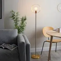 Holmdel Metal Floor Lamp - Brushed Nickel, Copper Brass