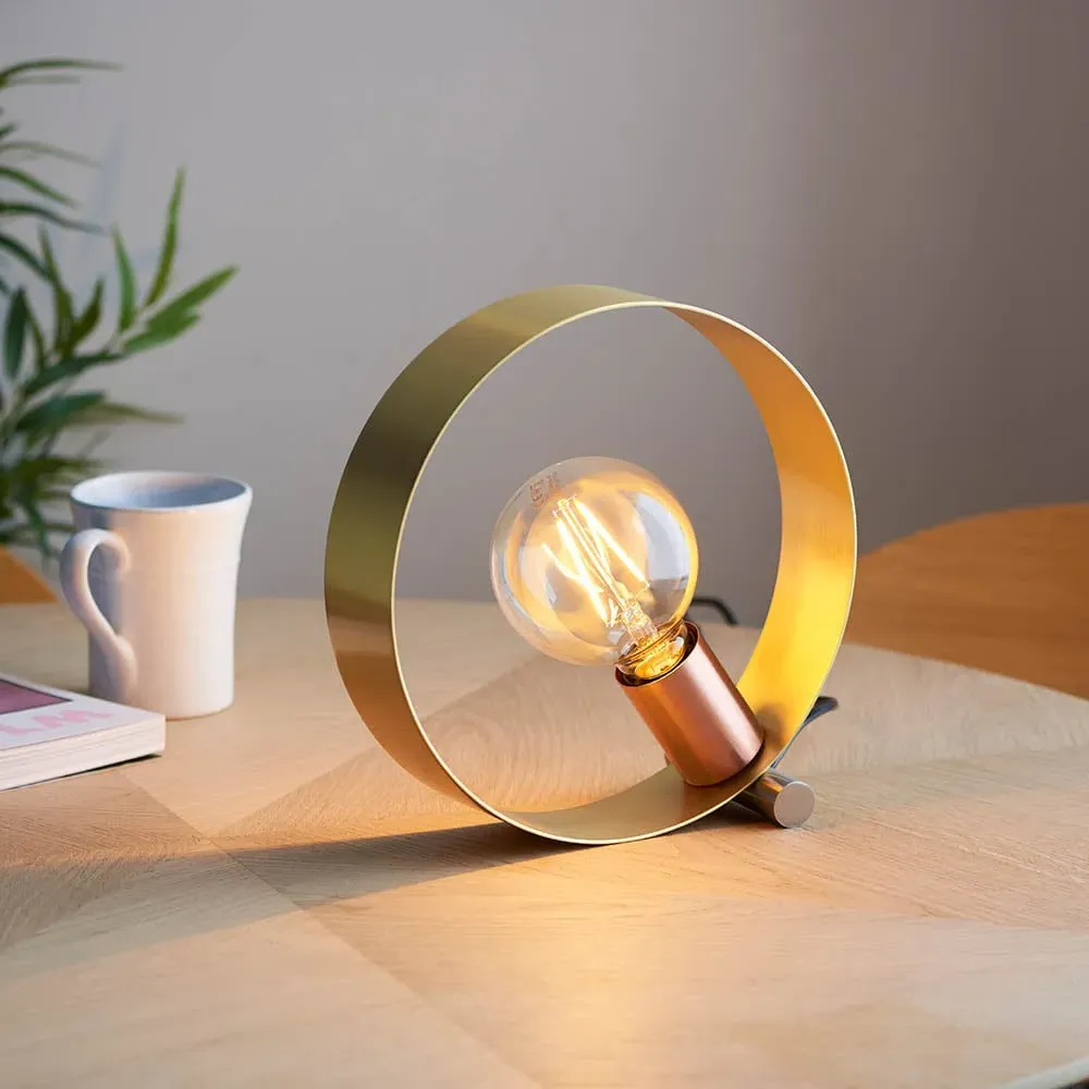 Holmdel Metal Table Lamp - Brushed Nickel, Copper Brass image