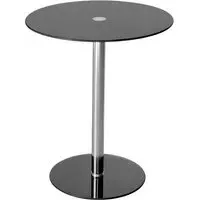 Holmdel Round Side Table - Black, Glass
