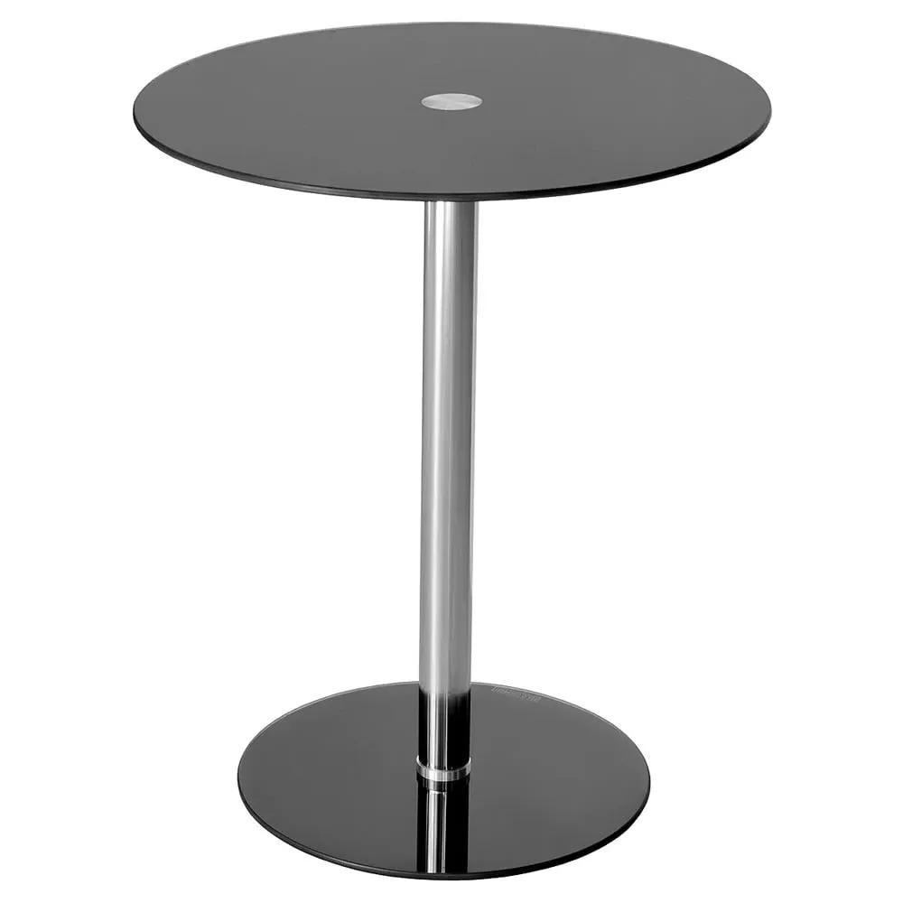 Holmdel Round Side Table - Black, Glass image