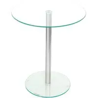 Holmdel Round Side Table - Clear, Glass