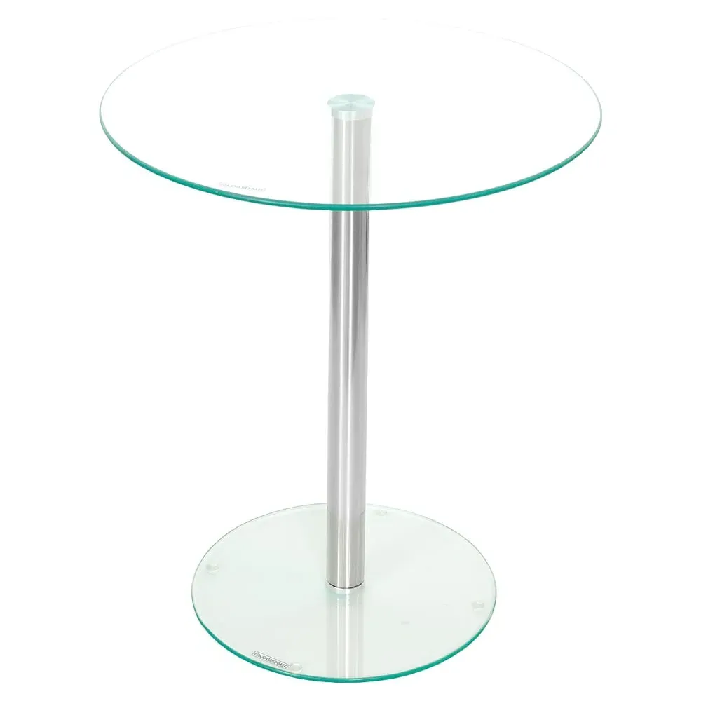 Holmdel Round Side Table - Clear, Glass