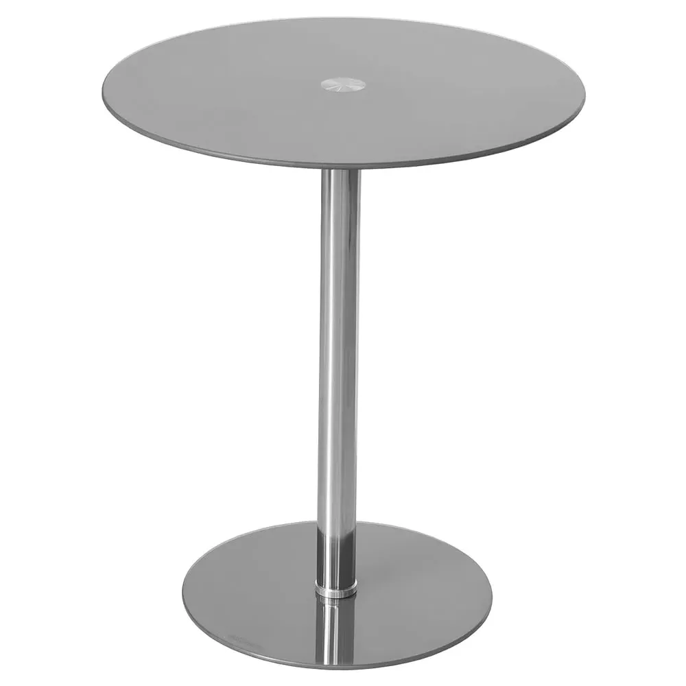 Holmdel Round Side Table - Grey, Glass