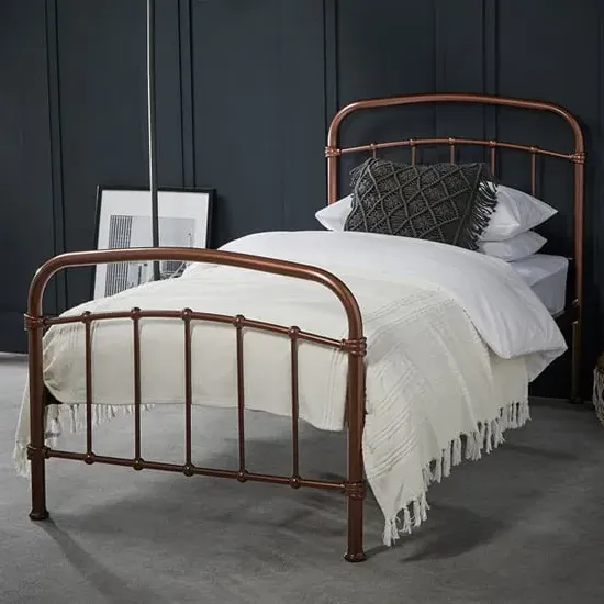 Holston Single Bed Frame - Copper, Metal