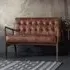Hombre 2-Seater Sofa with Oak Legs - Vintage Brown, Leather