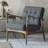 Hombre Leather Armchair with Oak Frame - Grey