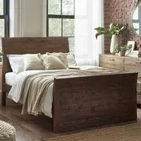 Homer Double Bed Frame - Brown, Reclaimed Pine