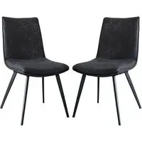 Honks Dining Chairs Set of 2 - Grey, Faux Leather