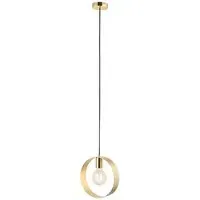 Hoop 1 Light Ceiling Pendant Light - Brushed Brass