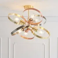 Hoop 6 Lights Ceiling Pendant Light - Brushed Brass