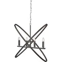 Hoopla 4 Light Pendant Ceiling Light - Pewter
