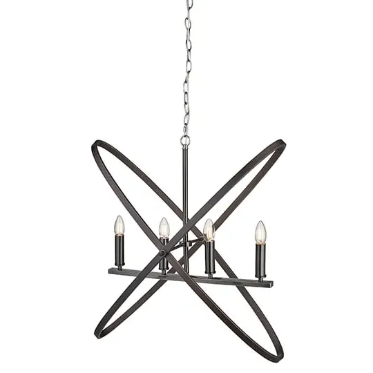 Hoopla 4 Light Pendant Ceiling Light - Pewter
