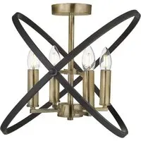 Hoopla 4 Light Semi Flush Ceiling Light - Bronze