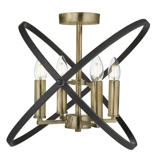 Hoopla 4 Light Semi Flush Ceiling Light - Bronze image