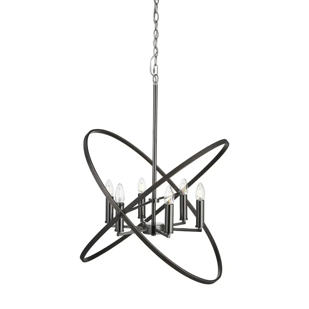 Hoopla 6 Light Ceiling Pendant - Pewter