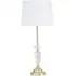 Hopac Table Lamp with Crystal Base - White, Brass