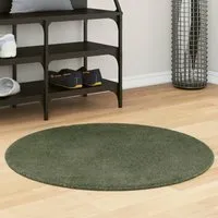 Hopkins 80cm Round Rug Non-Slip Washable - Forest Green, Polyester alternate view