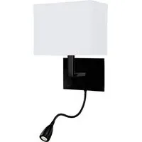 Hotel Wall Light with Torch - White, Matt Black