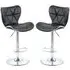 Houston Bar Stools with Gas Lift - Black, PU Leather