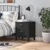 Hove Bedside Cabinet with 2 Drawers - Black, Pine Wood