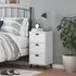 Hove Bedside Cabinet with 3 Drawers - White, Pine Wood