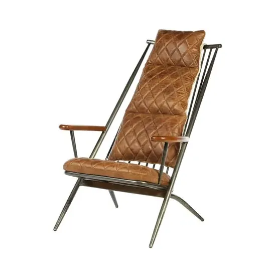 Hoxman Accent Chair - Light Brown, Leather