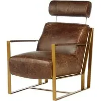 Hoxman Lounge Chair - Brown, Leather