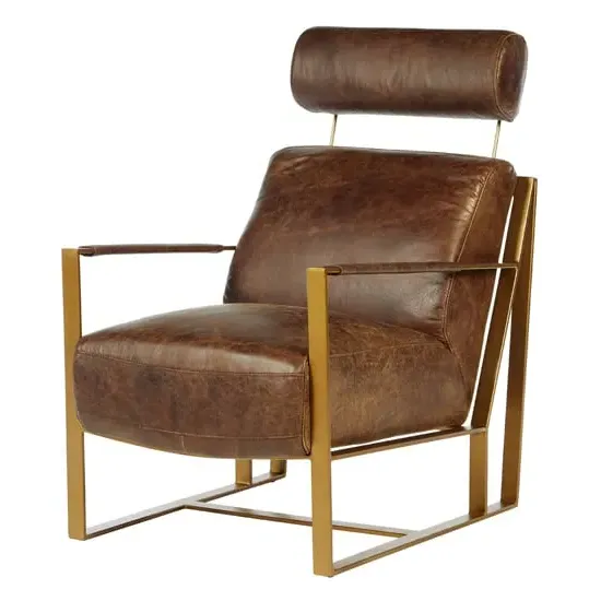 Hoxman Lounge Chair - Brown, Leather image