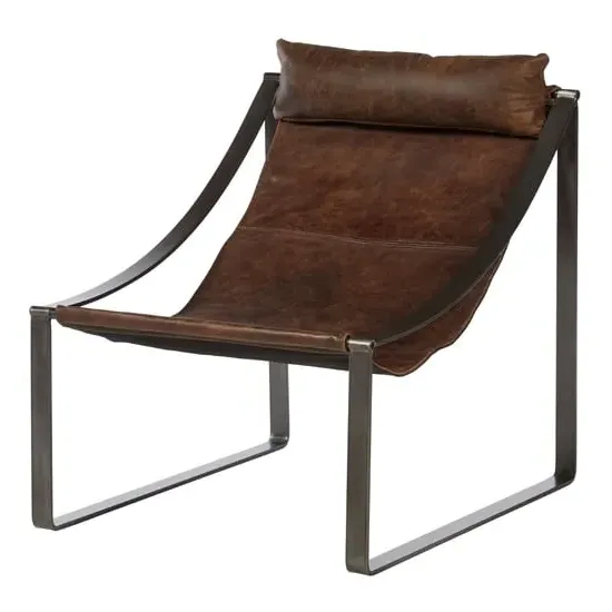 Hoxman Sling Accent Chair - Brown, Leather image