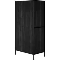 Hoxton 2-Door Wardrobe - Black, MDF