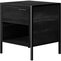 Hoxton Bedside Cabinet with 1 Drawer - Black, MDF