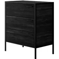 Hoxton Chest of 3 Drawers - Black, MDF