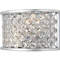 Hudson 2 Light Wall Light - Chrome, Crystal