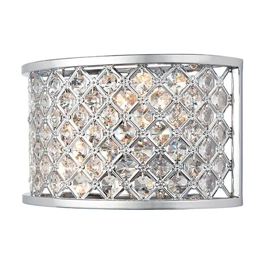 Hudson 2 Light Wall Light - Chrome, Crystal